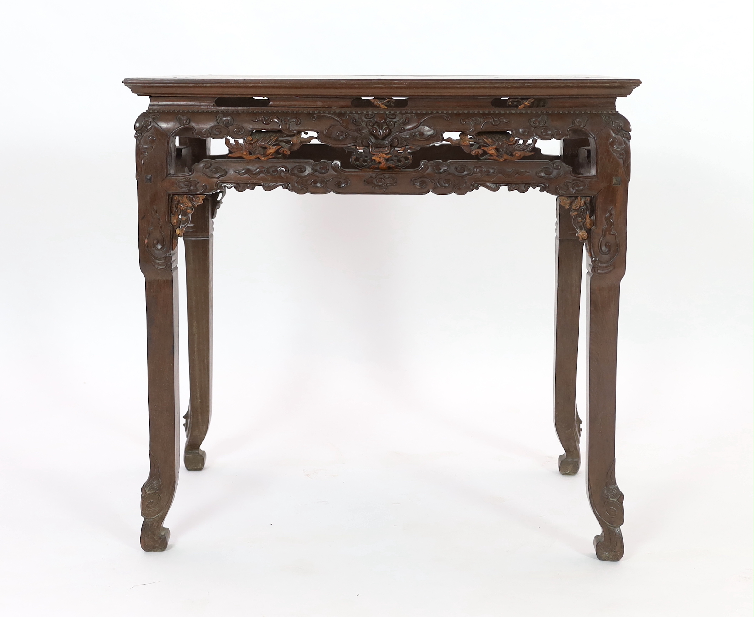 A Chinese hardwood small altar table, 19th century